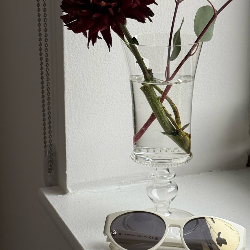 {Moncler} chic off white sunglasses